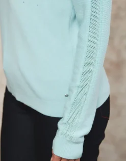 Pull maille strass écru