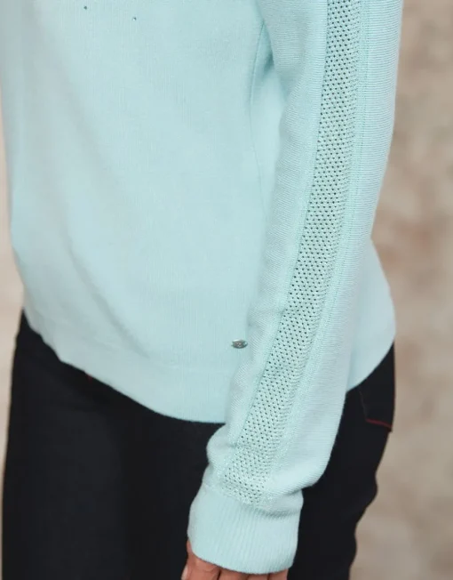 Pull maille strass écru