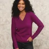 Pull maille strass violet
