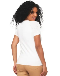 Pull manche courte écru