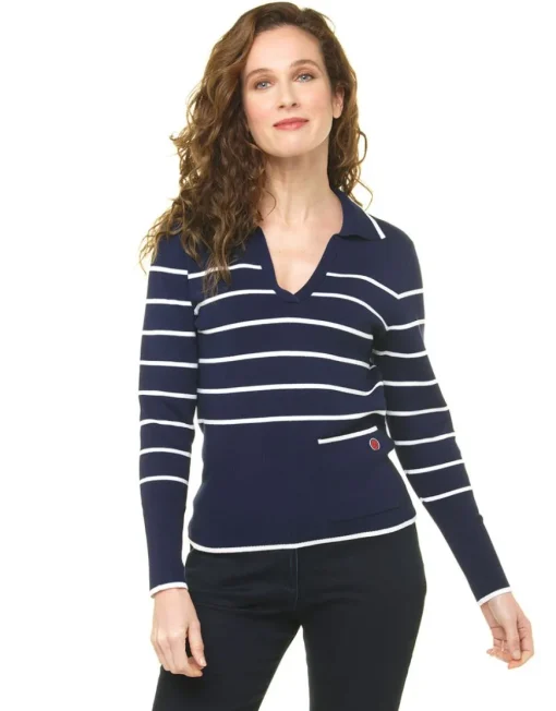 Pull marinière marine
