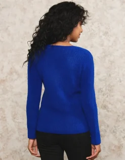 Pull mélange laine bleu