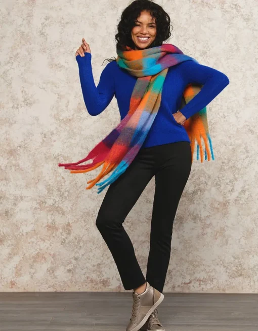 Pull mélange laine bleu
