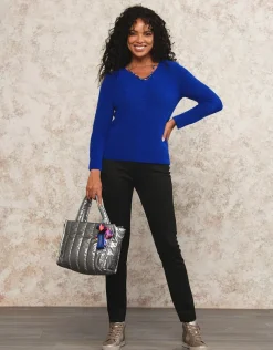Pull mélange laine bleu