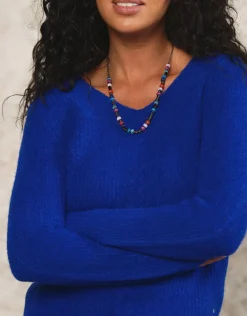 Pull mélange laine bleu