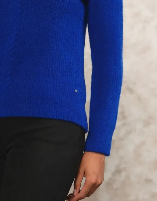 Pull mélange laine bleu