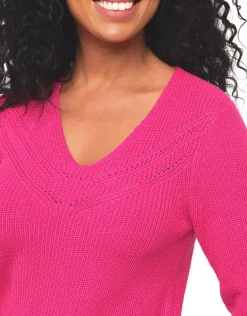 Pull rose fuchsia irisé