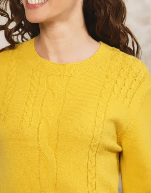 Pull torsade ocre