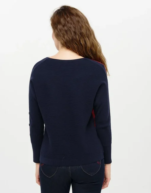 Pull tricolore ample
