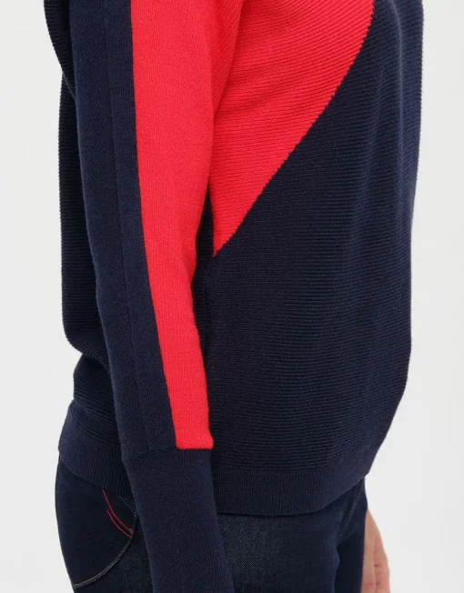Pull tricolore ample