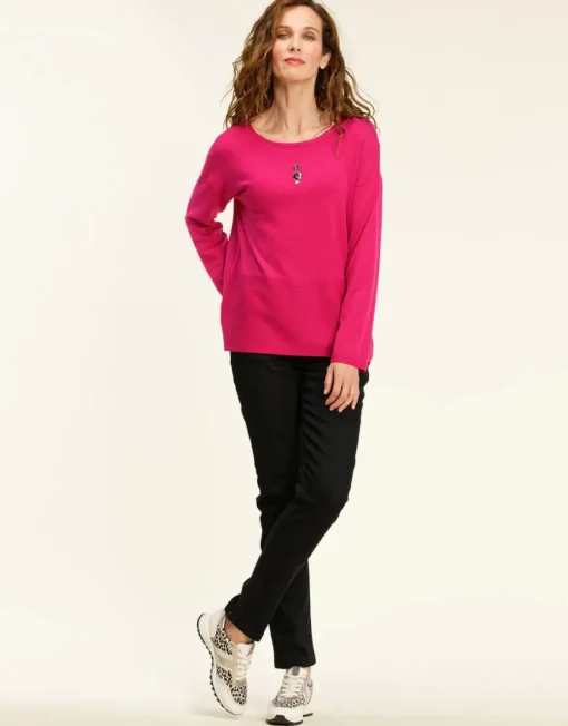 Pull tunique fuchsia