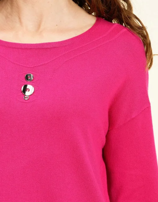 Pull tunique fuchsia