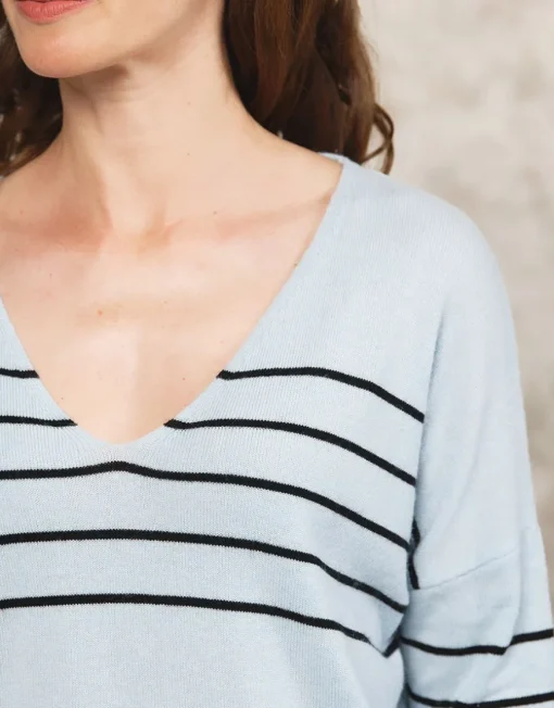 Pull V laine et cachemire