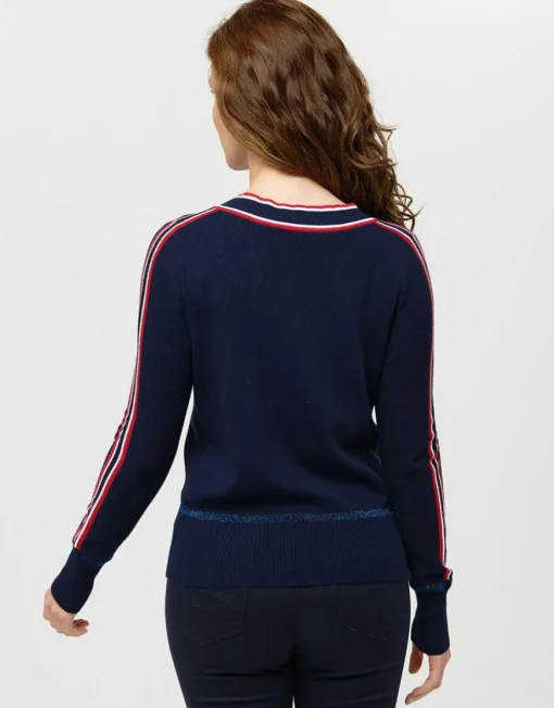 Pull V marine sport chic