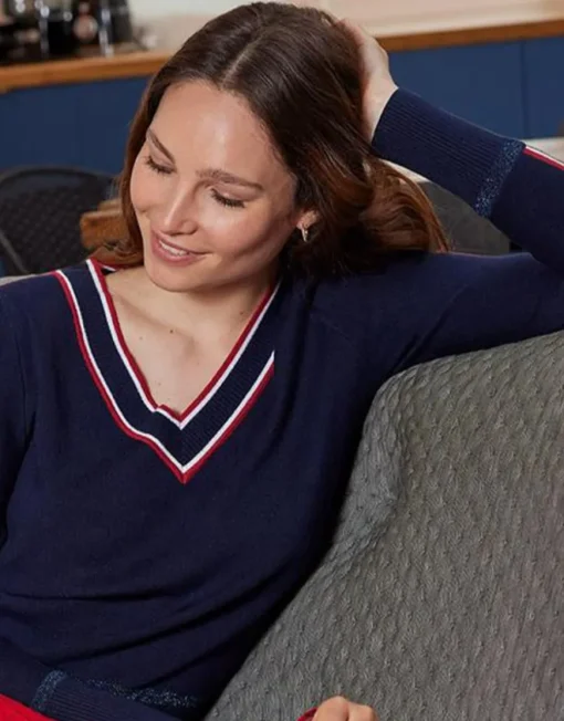Pull V marine sport chic