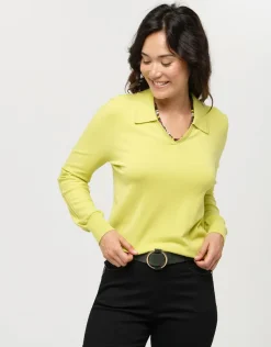 Pull vert anis col polo