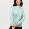 Pull vert d'eau torsades
