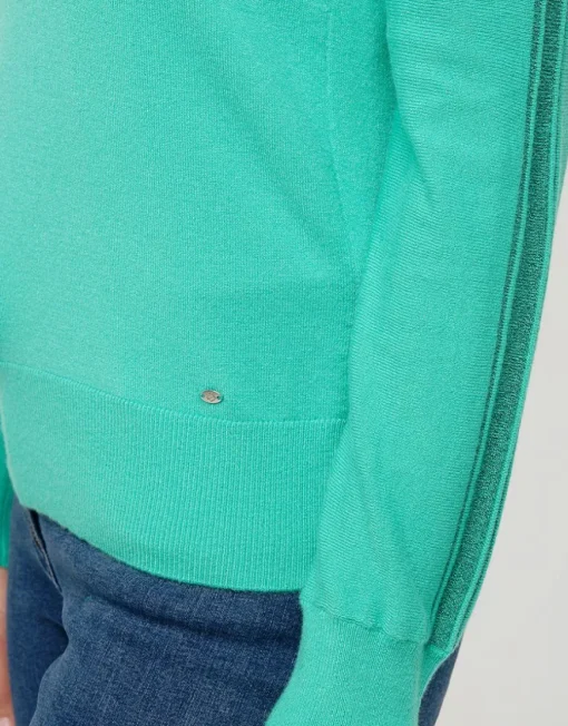 Pull vert menthe col polo