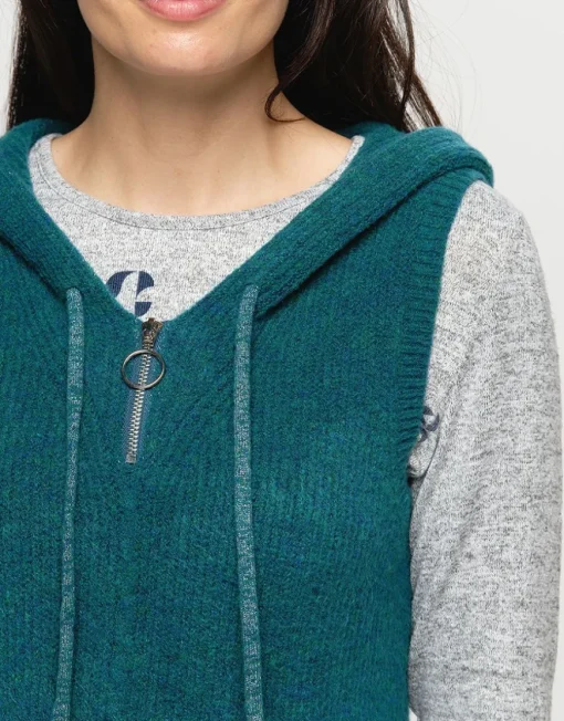 Pull vert sans manches