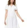 Robe ajourée blanc coton