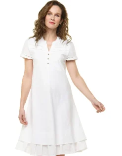 Robe ajourée blanc coton