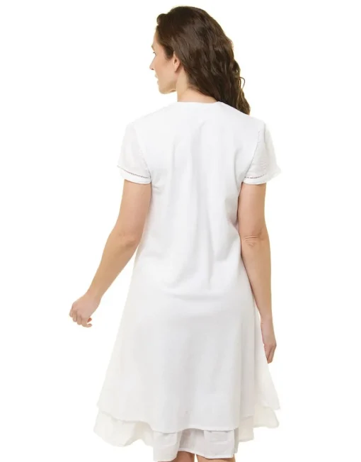 Robe ajourée blanc coton