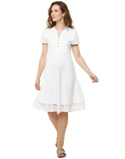 Robe ajourée blanc coton