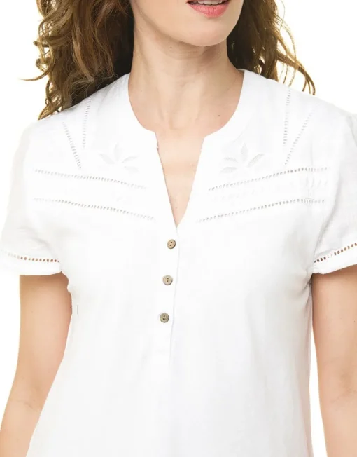 Robe ajourée blanc coton
