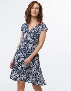 Robe bleu imprimé fleuri
