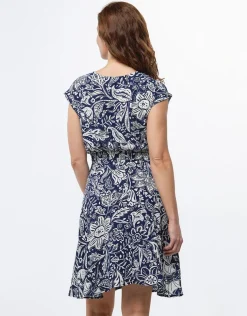 Robe bleu imprimé fleuri