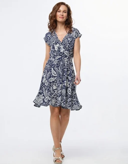 Robe bleu imprimé fleuri