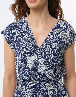 Robe bleu imprimé fleuri