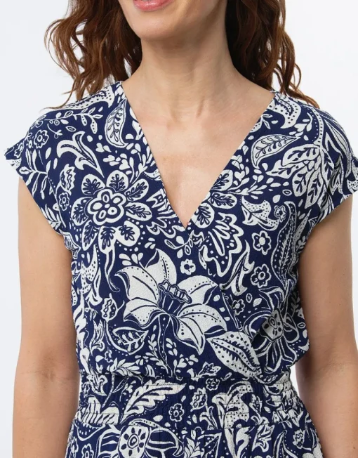Robe bleu imprimé fleuri