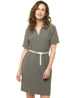 Robe chemisier vert kaki