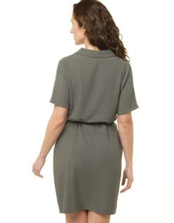 Robe chemisier vert kaki