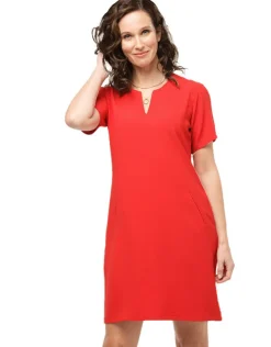Robe chic crêpe rouge