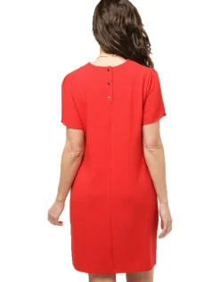 Robe chic crêpe rouge