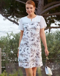 Robe chic écrue à volants