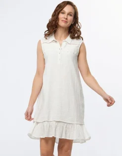 Robe coton écru