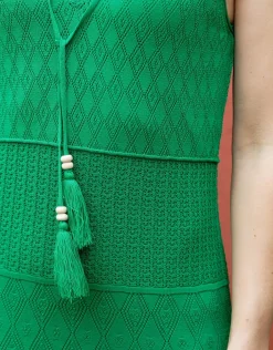 Robe crochet vert