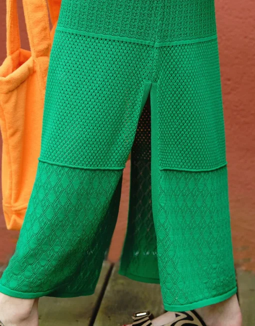 Robe crochet vert