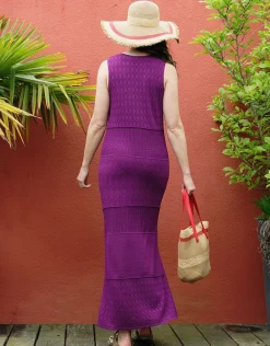 Robe crochet violet