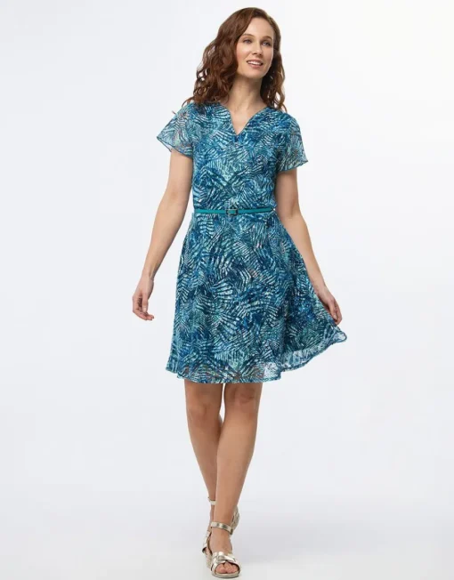 Robe dentelle bleu