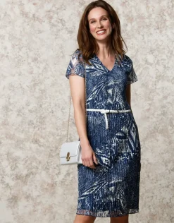 Robe dentelle marine