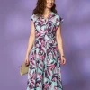 Robe drapée imprimée