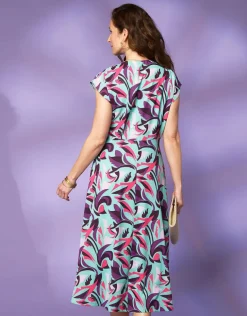 Robe drapée imprimée