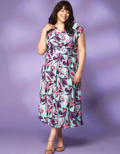 Robe drapée imprimée
