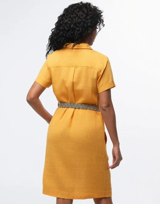 Robe en lin ocre