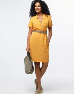 Robe en lin ocre