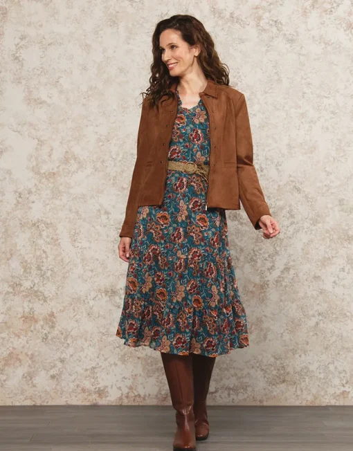 Robe longue motif bleu